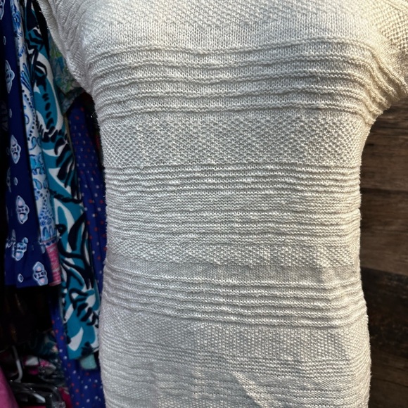 Moth by Anthropology White Ribbed Cap Sleeve Sweater - Picture 4 of 9